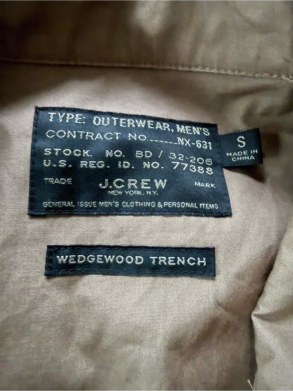 NWOT J.CREW Wedgewood Trench Coat in Golden Tobacco S
